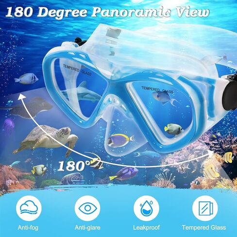 مجموعتان معدات الغطس للأطفال ، تم تعيين كيدز على سن 6-14 ، قناع Snorkel Dry Top for Youth Boys Girls ، in Kuwait