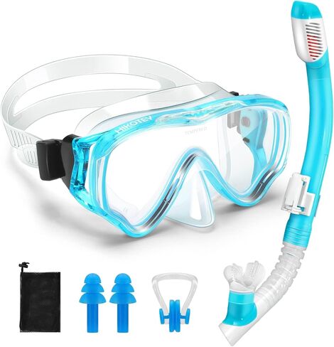 Snorkeling Set for Kids, Full Dry Snorkeling Mask Set for Adults, Anti-Fog Protection, Unisex,HD Panoramic View, Snorkeling Gear for Kids 4-14 Age in Saudi Arabia