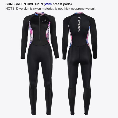 Dive Skin Full Body for Women Men Youth Rash Guard Swimsuit Wetsuit Skin Front Zipper UV Protection One Piece Bathing Suit for Diving Surfing Snorkeling Spearfishing Skin in Kuwait