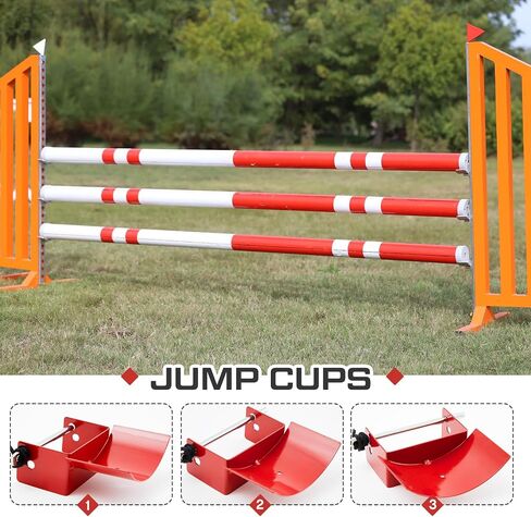 Abbylike 4 Pairs (8 Pieces) Jump Cups Metal Horse Jump Cups with Pin Fits Standards Uprights, Lightweight Durable for Hobby Horse Jumper Equestrian Activities in Saudi Arabia