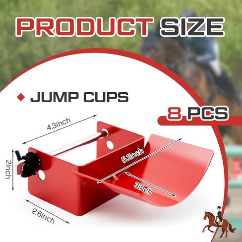 Abbylike 4 Pairs (8 Pieces) Jump Cups Metal Horse Jump Cups with Pin Fits Standards Uprights, Lightweight Durable for Hobby Horse Jumper Equestrian Activities in Saudi Arabia