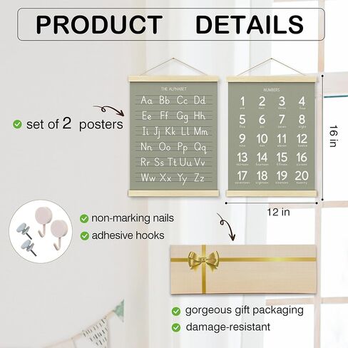 أرقام bonetat ملصق الأبجدية لأطفال الحضانة الصغار ، تشكيل الحروف الصحيحة على خط الورق ، ديكور جدار غرفة اللعب ، ABC Wall Chart ، مرحلة ما قبل المدرسة ديكور الأطفال ديكور جدار الأطفال ، لافتة الأبجدية الخشبية-A02 in Kuwait