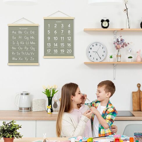 أرقام bonetat ملصق الأبجدية لأطفال الحضانة الصغار ، تشكيل الحروف الصحيحة على خط الورق ، ديكور جدار غرفة اللعب ، ABC Wall Chart ، مرحلة ما قبل المدرسة ديكور الأطفال ديكور جدار الأطفال ، لافتة الأبجدية الخشبية-A02 in Kuwait