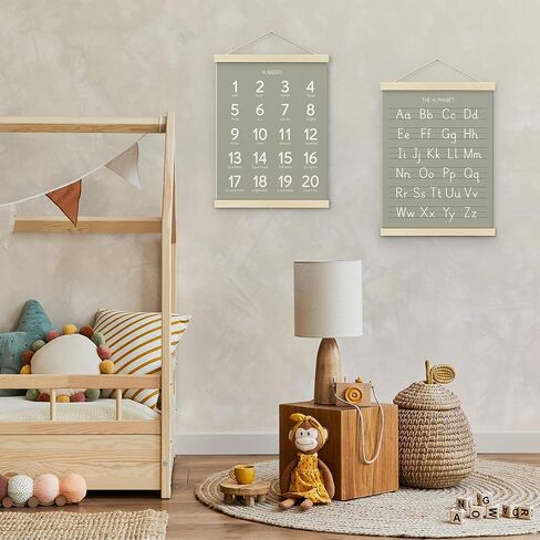 أرقام bonetat ملصق الأبجدية لأطفال الحضانة الصغار ، تشكيل الحروف الصحيحة على خط الورق ، ديكور جدار غرفة اللعب ، ABC Wall Chart ، مرحلة ما قبل المدرسة ديكور الأطفال ديكور جدار الأطفال ، لافتة الأبجدية الخشبية-A02 in Kuwait