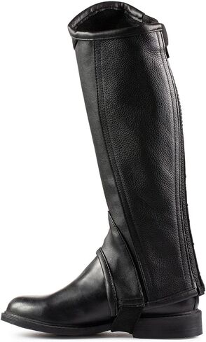 HORZE Unisex Soft Leather Zip-Up Equestrian Kids Half Chaps for Horseback Riding | See Size Chart in Description in Saudi Arabia