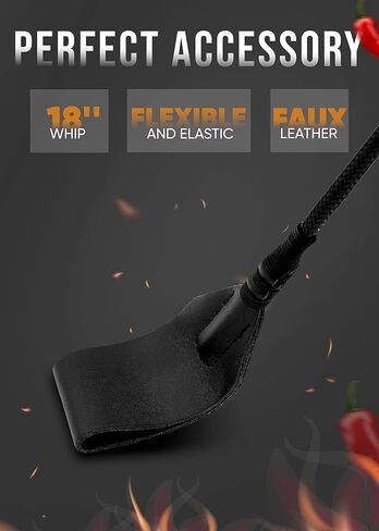 Leather Riding Crop for Adult Play, Faux Leather Riding Flogger Whip Black 18" for Play Paddle for Adults in Saudi Arabia