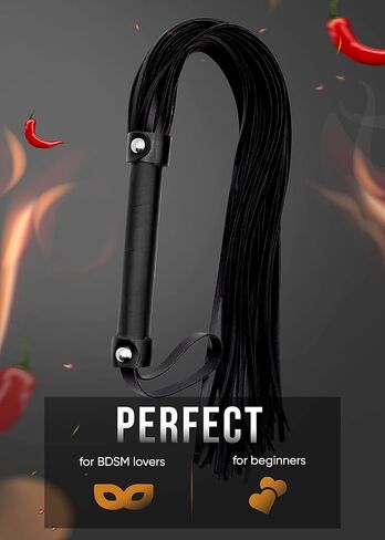 Leather Riding Crop for Adult Play, Faux Leather Riding Flogger Whip Black 18" for Play Paddle for Adults in Saudi Arabia
