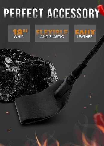 Leather Riding Crop for Adult Play, Faux Leather Riding Flogger Whip Black 18" for Play Paddle for Adults in Saudi Arabia