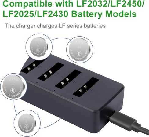 CR2032 Rechargeable Batteries CR2032 3V Lithium-ion Coin Battery with Charger(5 Pack) in Kuwait