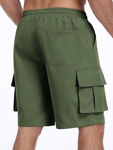 Mens Cargo Shorts Lightweight Stretch Hiking Shorts Casual Shorts Elastic Waistband 5 Pockets Work Shorts in Kuwait