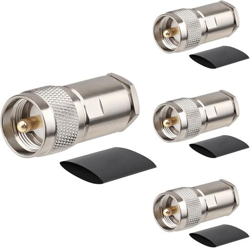 2 Pack PL259 Coax Connectors 50 Ohm PL-259 UHF Male Clamp Connector for LMR400 KMR400 RG8 RG8U RG213 Coaxial Cable in Saudi Arabia