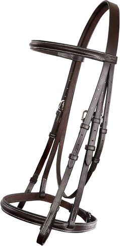 Exion Traditionally Hunter Bridle with Laced Reins | Premium Leather English Bridle for Horses | Jumping Snaffle Bridle | Equestrian Tack for Show Ring, Schooling & Training in Saudi Arabia