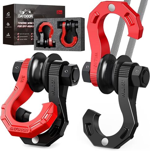 DAYDOOR Split D Ring Shackles, 45,000Lbs Break Strength Towing Winch Shackles, 3/4" Heavy Duty Shackles with 7/8" Screw Pin for Off Road Vehicle Recovery in Saudi Arabia