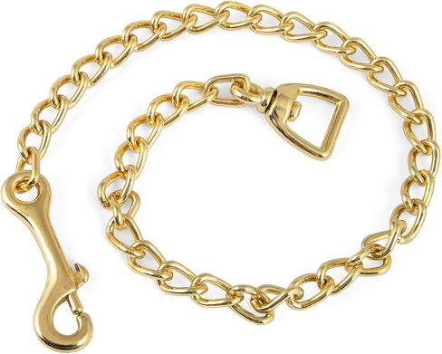 Jeffers Equine Horse Lead Chain 4 mm with Bolt Snap & Swivel Eye End – 30" Brass Plated Stud Chain for Halter, Lead Rope, Tack, Training, Livestock, Stallion, Pony, Farm, Stable Use in Saudi Arabia