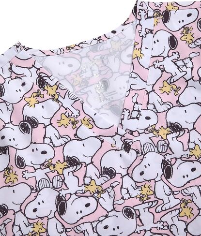 COCO BRANDS Womens Scrub Tops - Peanuts Snoopy Short Sleeve V-Neck Medical Uniform Scrubs for Women (Sizes: S-XXL) in Saudi Arabia