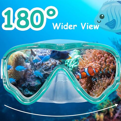 Vvinca Kids-Goggles with Nose Cover, Diving Mask Elastic Fabric Strap Anti Fog Anti Shattered Lens for Kids Swim Goggles 3-14 in Kuwait