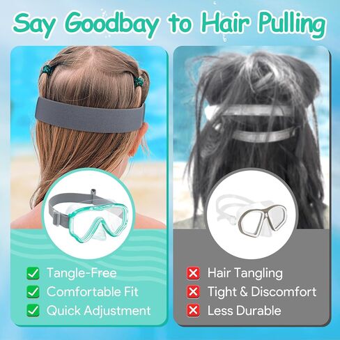Vvinca Kids-Goggles with Nose Cover, Diving Mask Elastic Fabric Strap Anti Fog Anti Shattered Lens for Kids Swim Goggles 3-14 in Kuwait