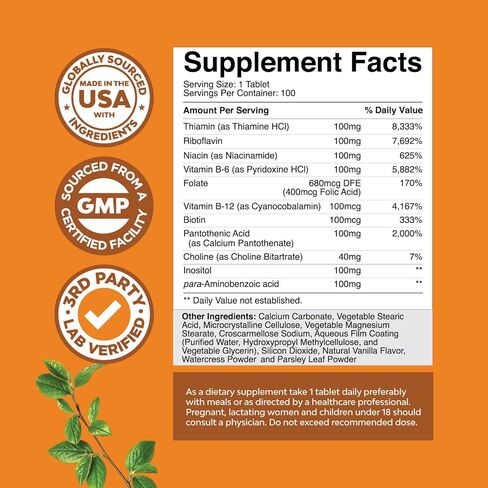 Vegan Vitamin B Complex Liquid - 9-in-1 Liquid B Complex Vitamins for Women & Men with B1 B2 B3 B5 B6 B7 Folate Methyl B12 Plus Vitamin C - Super Concentrated Non GMO & Naturally Flavored (120svg) in Saudi Arabia