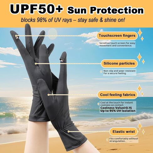 UPF 50+ قفازات حماية من أشعة الشمس للنساء - قيادة القفازات الشمسية للأشعة فوق البنفسجية لقيادة المشي لمسافات طويلة في الهواء الطلق in Saudi Arabia