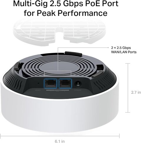 TP-Link Deco AX3000 Poe Mesh WiFi (DECO X50-POE) ، شبكة WIFI 6 سقف/جدار ، لاستبدال جهاز توجيه WiFi ، نقطة الوصول ومدى الموسع ، منافذ POE ، 2 منافذ POE (1 × 2.5G ، 1 X Gigabit ) ، 1 حزمة in Kuwait