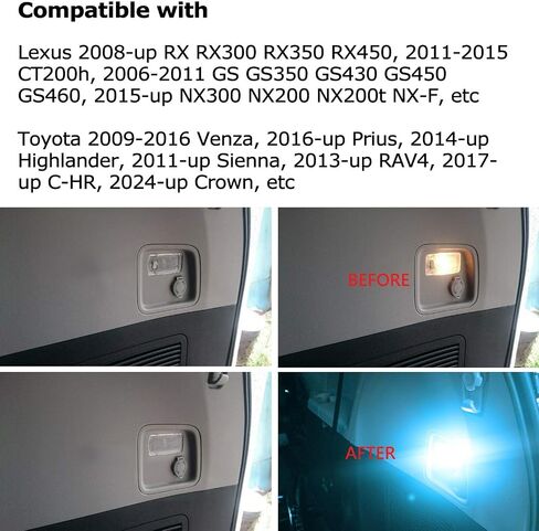 iJDMTOY Super Bright 2W High Power Xenon White Full LED Trunk Cargo Area Light w/Switch Compatible with Lexus, Compatible with Toyota, Powered by 18-SMD LED Diodes in Saudi Arabia