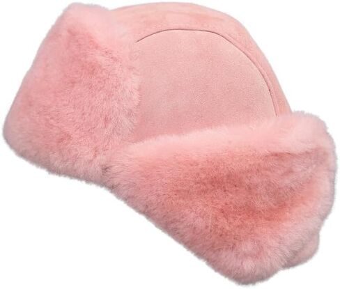 Kids Shearling Sheepskin Aviator Hat – Leather Winter Ushanka with Ear Flaps in Saudi Arabia