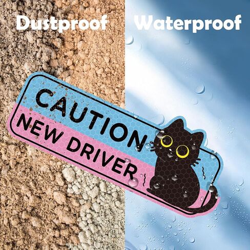 CNhoqc New Driver Car Magnet - 4pcs Crying Cat Student Driver Cartoon Nervous Cat Reflective Safety Sign Bumper Caution Reusable Sticker Christmas Winter Xmas New Year Gifts in Kuwait