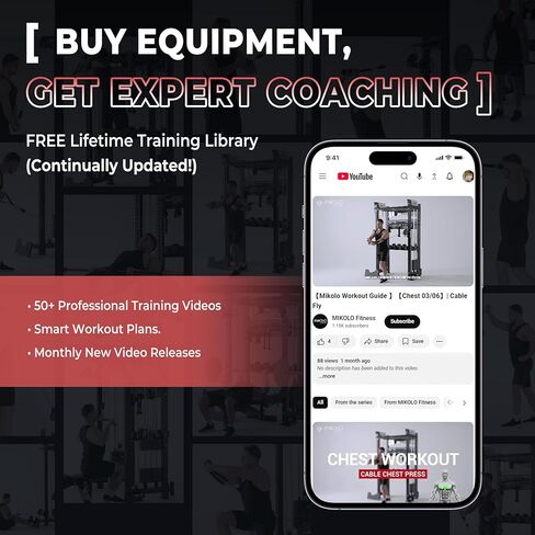 Mikolo Power Cage, Power Rack with Cable Crossover System, 1500LBS Squat Rack with LAT Pull Down System, Workout Cage with Pulley System for Fitness Home Gym in Kuwait