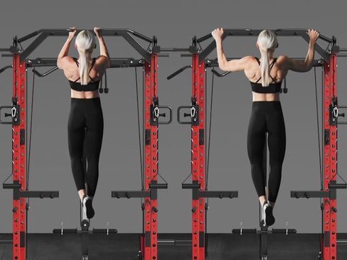 Mikolo Power Cage, Power Rack with Cable Crossover System, 1500LBS Squat Rack with LAT Pull Down System, Workout Cage with Pulley System for Fitness Home Gym in Kuwait