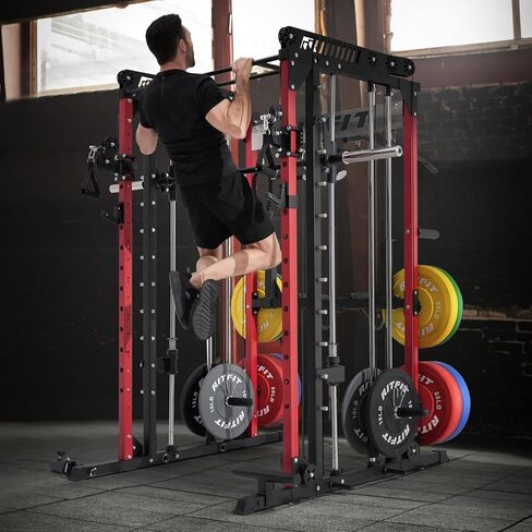 RitFit M1 & M1 Pro Smith Machine with Cable Crossover System, Multi-Function Squat Rack Power Cage for Home Gym, Power Rack and Packages in Kuwait