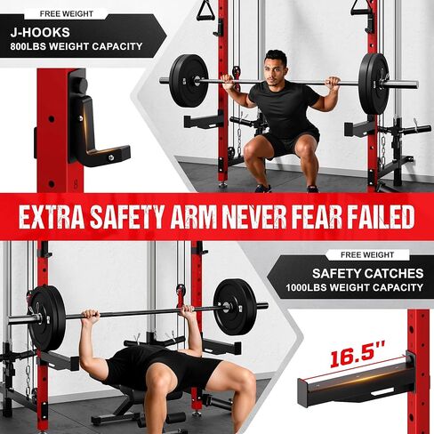 WM3-V4 Folding Squat Rack, Wall Mounted Power Rack with Dual Independent Pulley System, Functional Trainer with 5 Adjustable Function Modes for Space Saving Home Gym in Kuwait