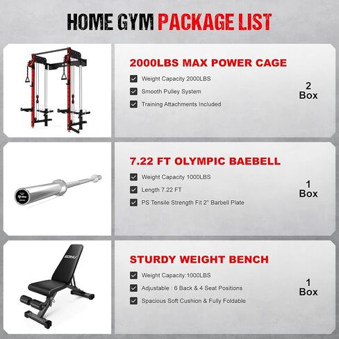 WM3-V4 Folding Squat Rack, Wall Mounted Power Rack with Dual Independent Pulley System, Functional Trainer with 5 Adjustable Function Modes for Space Saving Home Gym in Kuwait