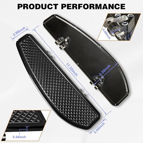 Anti-Slip Chrome Stretched Driver Rider Floorboards Foot Board For Harley Touring/Road King/Road Glide/Street Glide/Electra Glide/Ultra 1986-2023, Softail 1986-2017 in Saudi Arabia