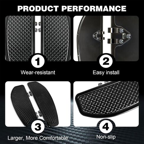 Anti-Slip Chrome Stretched Driver Rider Floorboards Foot Board For Harley Touring/Road King/Road Glide/Street Glide/Electra Glide/Ultra 1986-2023, Softail 1986-2017 in Saudi Arabia