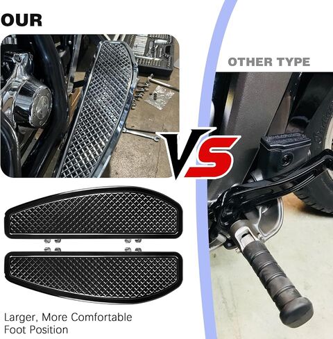 Anti-Slip Chrome Stretched Driver Rider Floorboards Foot Board For Harley Touring/Road King/Road Glide/Street Glide/Electra Glide/Ultra 1986-2023, Softail 1986-2017 in Saudi Arabia