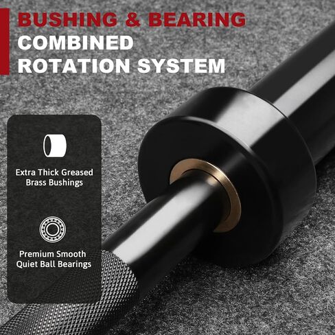 LIONSCOOL Premium 4ft/4.9ft/6ft Barbell for Strength Training and Olympic Weightlifting, 2 Inch Bar for Squats, Curls, Deadlifts, Presses, Hip Thrusts, 350lbs/500lbs/700lbs Weight Capacity in Saudi Arabia