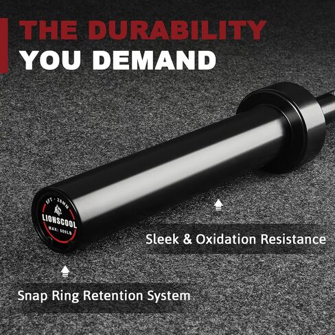 LIONSCOOL Premium 4ft/4.9ft/6ft Barbell for Strength Training and Olympic Weightlifting, 2 Inch Bar for Squats, Curls, Deadlifts, Presses, Hip Thrusts, 350lbs/500lbs/700lbs Weight Capacity in Saudi Arabia