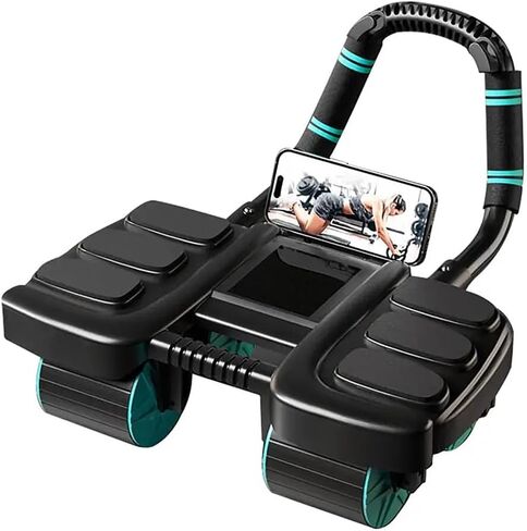 2025 New Automatic Rebound Ab Roller Wheel with Elbow Support & 4-Wheel Design - Core Exercise Equipment for Home Gym, Abdominal Workout Machine for Men/Women, Belly Fat Burner,Portable Fitness Roller Wheel in Saudi Arabia