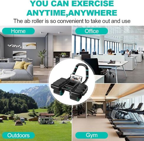 2025 New Automatic Rebound Ab Roller Wheel with Elbow Support & 4-Wheel Design - Core Exercise Equipment for Home Gym, Abdominal Workout Machine for Men/Women, Belly Fat Burner,Portable Fitness Roller Wheel in Saudi Arabia