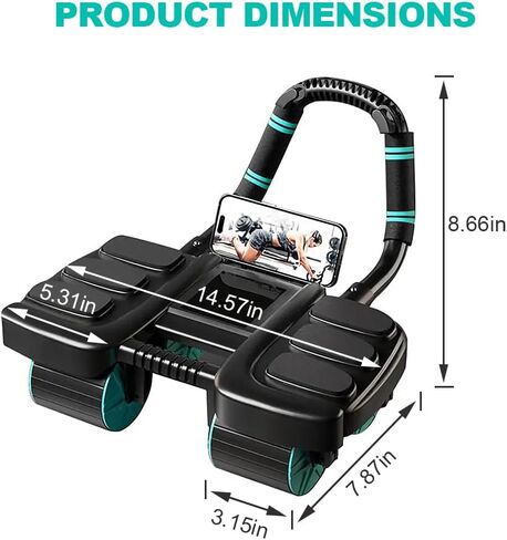 2025 New Automatic Rebound Ab Roller Wheel with Elbow Support & 4-Wheel Design - Core Exercise Equipment for Home Gym, Abdominal Workout Machine for Men/Women, Belly Fat Burner,Portable Fitness Roller Wheel in Saudi Arabia