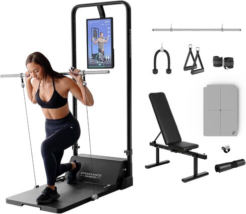 صالة الألعاب الرياضية Monster Smart Home Gym ، آلة تدريب القوة متعددة الوظائف ، محطة تجريب سميث قفص القفص ، آلة كابل رف القرفصاء ، معدات اللياقة البدنية الكاملة للتمرينات المنزلية in Kuwait