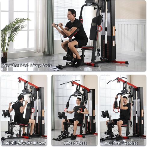Home Gym, Multifunctional Workout Equipment with Leg Press, Exercise Equipment for Home with Pulley System in Kuwait