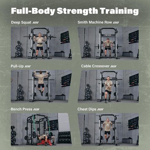 Major Fitness Drone2 Smith △ Machine-رف القرفصاء الصالة الرياضية المنزلية مع بار مع شريط الوزن ، والأنظمة المنسدلة المزدوجة وآلة كروس الكابلات للتدريبات الكاملة للجسم in Kuwait