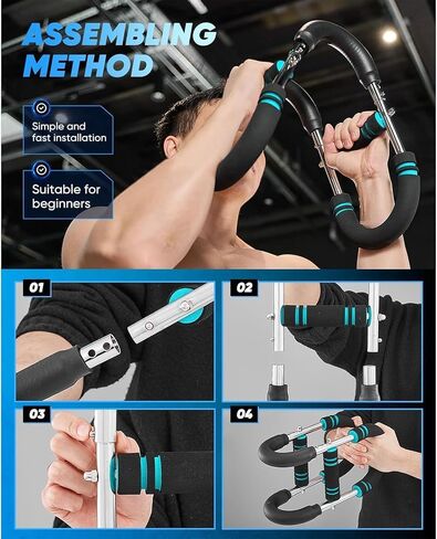 Lykan Twister Arm Trainer ، معدات تمرين صدر قابلة للتعديل من 40 إلى 100 رطل ، مدرب ذراع ، مدرب Twister Arm ، شريط Twister Portable Power ، للياقة التصميم القابلة للفصل في أي مكان in Kuwait