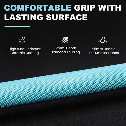 LIONSCOOL Premium 4ft/4.9ft/6ft Barbell for Strength Training and Olympic Weightlifting, 2 Inch Bar for Squats, Curls, Deadlifts, Presses, Hip Thrusts, 350lbs/500lbs/700lbs Weight Capacity in Saudi Arabia