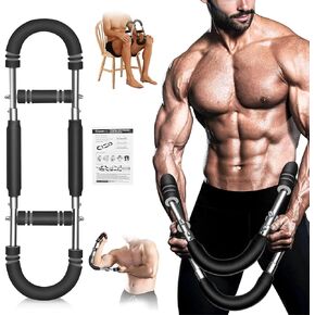 Twister Arm Trainer, Adjustable Spring Chest Expander and Forearm Strengthener, Triceps, Biceps, Shoulder, Back & Thigh Workout bar Equipment, Portable Upper Body Exerciser for Home Fitness in Kuwait