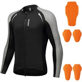 WOSAWE Men's Mesh Motorcycle Jacket CE Certified Padded Motorcycle Shirt with Back Armor Summer Sport Bike Protective Gear in Kuwait