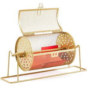 7.09 "x 4.72" طبل يانصيب صغير ترقية التذاكر سبينر يحمل 600 تذكرة يرفع عجلة السحب مع قفص الطبل لأحداث الألعاب (الذهب) in Kuwait