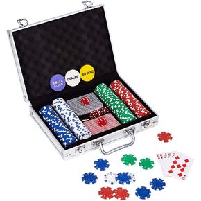 LOCKYOUNG Poker Chips Set, 200PCS/300PCS Poker Chips Set Texas Holdem Blackjack Gambling Chips Aluminum Case in Kuwait