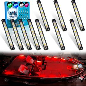 Botepon Upgraded Boat Interior Lights, No Drill Install Marine LED Lights with Adhesive & IP67 Waterproof, Boat Deck/Cockpit Lighting for Night Fishing Safety, White in Kuwait